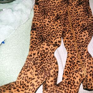 Torrid Brown Leopard Print Boots